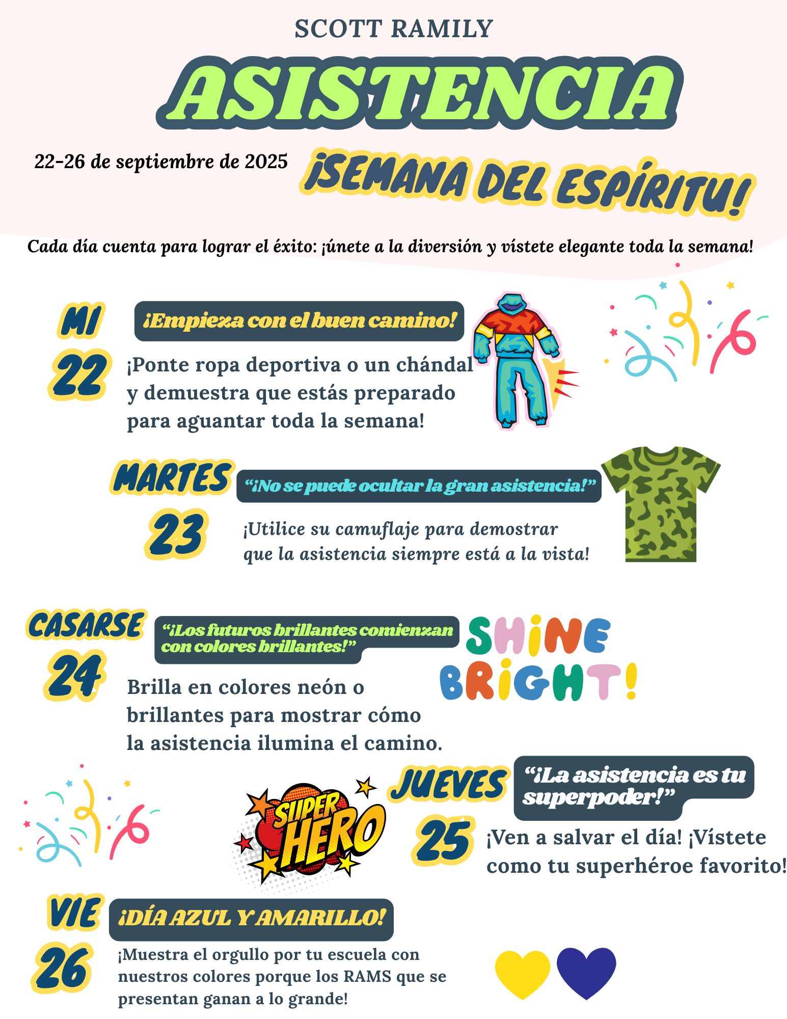  Attendance Week Spirit Week Spanish